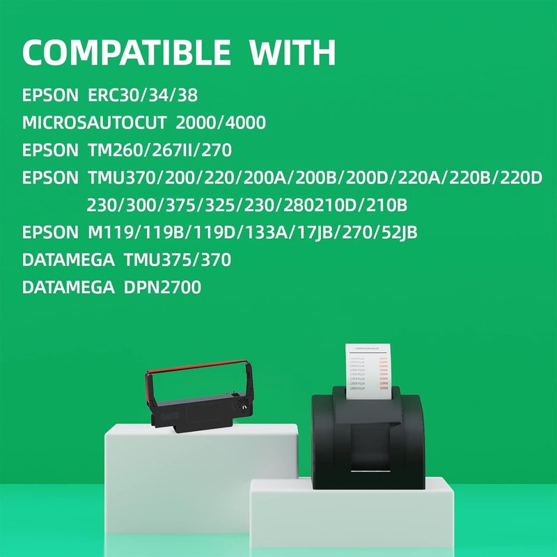 COSOB Store بديل لـ ERC30 ERC-30/34/38 B/R شريط ERC 30، 24 عبوة، أسود وأحمر - Image 3